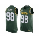 Nike Green Bay Packers #98 Letroy Guion Green Team Color Men's Stitched NFL Limited Tank Top Jersey