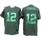 nike nfl jerseys green bay packers #12 aaron rodgers green [drenched limited]