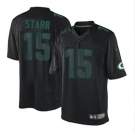 nike nfl jerseys green bay packers #15 starr black[nike impact limited]