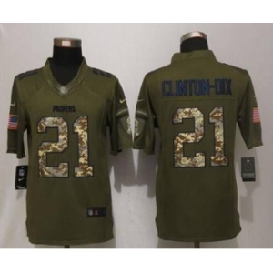 nike nfl jerseys green bay packers #21 clinton-dix army green[nike Limited Salute To Service]