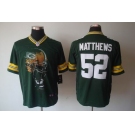 nike nfl jerseys green bay packers #52 matthews green[helmet tri-blend limited]