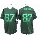 nike nfl jerseys green bay packers #87 nelson green[drenched limited]