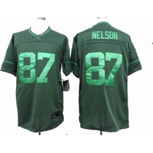 nike nfl jerseys green bay packers #87 nelson green[drenched limited]