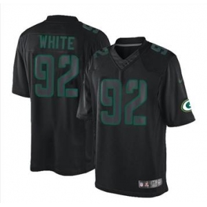 nike nfl jerseys green bay packers #92 white black[nike impact limited]