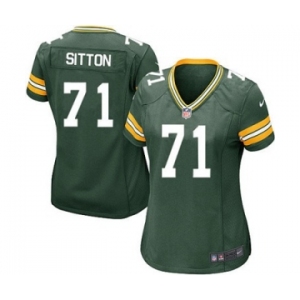 Nike Game Josh Sitton Green Women's Jersey - Green Bay Packers #71 NFL Home