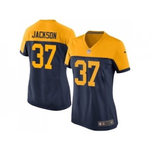 Women Nike Green Bay Packers #37 Josh Jackson Navy Blue Alternate Stitched NFL New Limited Jersey