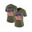 Women Nike Green Bay Packers #42 Morgan Burnett Limited Olive USA Flag 2017 Salute to Service NFL Jersey