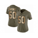 Women Nike Green Bay Packers #50 Blake Martinez Limited Olive Gold 2017 Salute to Service NFL Jersey