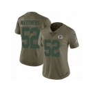 Women Nike Green Bay Packers #52 Clay Matthews Limited Olive 2017 Salute to Service NFL Jersey