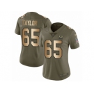 Women Nike Green Bay Packers #65 Lane Taylor Limited Olive Gold 2017 Salute to Service NFL Jersey