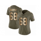 Women Nike Green Bay Packers #68 Kyle Murphy Limited Olive Gold 2017 Salute to Service NFL Jersey