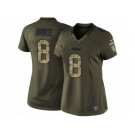 Women Nike Green Bay Packers #8 Kentrell Brice Limited Green Salute to Service NFL Jersey
