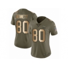 Women Nike Green Bay Packers #80 Martellus Bennett Limited Olive Gold 2017 Salute to Service NFL Jersey