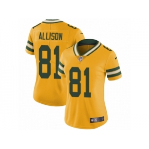 Women Nike Green Bay Packers #81 Geronimo Allison Limited Gold Rush Vapor Untouchable NFL Jersey