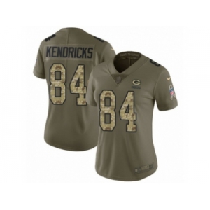 Women Nike Green Bay Packers #84 Lance Kendricks Limited Olive Camo 2017 Salute to Service NFL Jersey