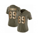 Women Nike Green Bay Packers #89 Dave Robinson Limited Olive Gold 2017 Salute to Service NFL Jersey