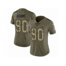 Women Nike Green Bay Packers #90 Montravius Adams Limited Olive Camo 2017 Salute to Service NFL Jersey
