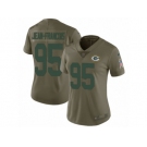 Women Nike Green Bay Packers #95 Ricky Jean-Francois Limited Olive 2017 Salute to Service NFL Jersey