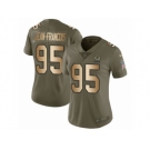Women Nike Green Bay Packers #95 Ricky Jean-Francois Limited Olive Gold 2017 Salute to Service NFL Jersey