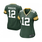 Women's Green Bay Packers #12 Aaron Rodgers Game Green Team Color Football Jersey