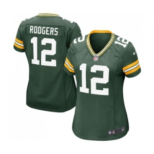 Women's Green Bay Packers #12 Aaron Rodgers Game Green Team Color Football Jersey