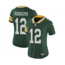 Women's Green Bay Packers #12 Aaron Rodgers Green Team Color Vapor Untouchable Limited Player Football Jersey