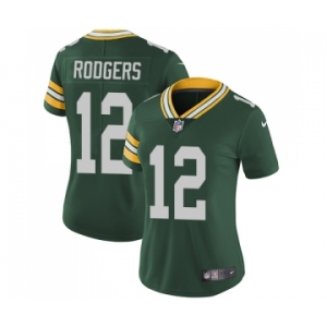 Women's Green Bay Packers #12 Aaron Rodgers Green Team Color Vapor Untouchable Limited Player Football Jersey
