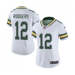 Women's Green Bay Packers #12 Aaron Rodgers White Vapor Untouchable Limited Player Football Jersey