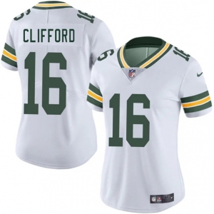 Women's Green Bay Packers #16 Sean Clifford White 2025 Vapor Untouchable Limited Football Stitched Jersey