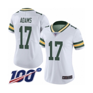 Women's Green Bay Packers #17 Davante Adams White Vapor Untouchable Limited Player 100th Season Football Jersey