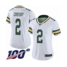 Women's Green Bay Packers #2 Mason Crosby White Vapor Untouchable Limited Player 100th Season Football Jersey