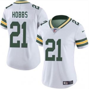 Women's Green Bay Packers #21 Nate Hobbs White 2025 Vapor Untouchable Limited Stitched Jersey