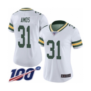 Women's Green Bay Packers #31 Adrian Amos White Vapor Untouchable Limited Player 100th Season Football Jersey