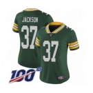 Women's Green Bay Packers #37 Josh Jackson Green Team Color Vapor Untouchable Limited Player 100th Season Football Jersey