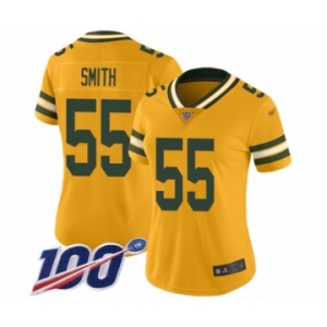 Women's Green Bay Packers #55 Za'Darius Smith Limited Gold Inverted Legend 100th Season Football Jersey