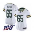 Women's Green Bay Packers #65 Lane Taylor White Vapor Untouchable Limited Player 100th Season Football Jersey
