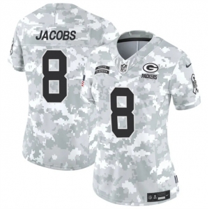 Women's Green Bay Packers #8 Josh Jacobs 2024 F.U.S.E Arctic Camo Salute To Service Limited Stitched Football Jersey