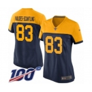 Women's Green Bay Packers #83 Marquez Valdes-Scantling Limited Navy Blue Alternate 100th Season Football Jersey