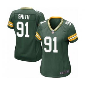 Women's Green Bay Packers #91 Preston Smith Game Green Team Color Football Jersey