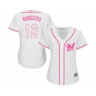 Women's Milwaukee Brewers #12 Aaron Rodgers Authentic White Fashion Cool Base Baseball Jersey