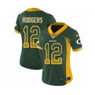 Women's Nike Green Bay Packers #12 Aaron Rodgers Limited Green Rush Drift Fashion NFL Jersey