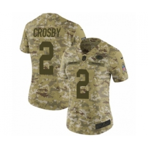 Women's Nike Green Bay Packers #2 Mason Crosby Limited Camo 2018 Salute to Service NFL Jersey