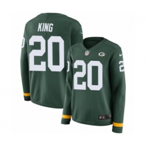 Women's Nike Green Bay Packers #20 Kevin King Limited Green Therma Long Sleeve NFL Jersey