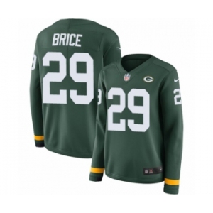 Women's Nike Green Bay Packers #29 Kentrell Brice Limited Green Therma Long Sleeve NFL Jersey