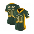Women's Nike Green Bay Packers #30 Jamaal Williams Limited Green Rush Drift Fashion NFL Jersey