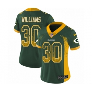 Women's Nike Green Bay Packers #30 Jamaal Williams Limited Green Rush Drift Fashion NFL Jersey