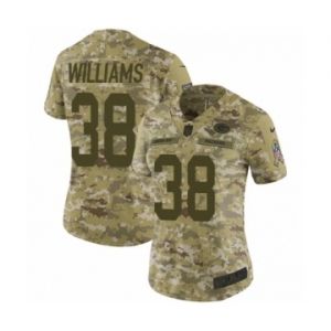 Women's Nike Green Bay Packers #38 Tramon Williams Limited Camo 2018 Salute to Service NFL Jersey