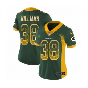 Women's Nike Green Bay Packers #38 Tramon Williams Limited Green Rush Drift Fashion NFL Jersey