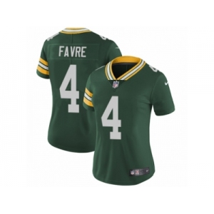 Women's Nike Green Bay Packers #4 Brett Favre Vapor Untouchable Limited Green Team Color NFL Jersey