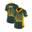 Women's Nike Green Bay Packers #42 Oren Burks Limited Green Rush Drift Fashion NFL Jersey